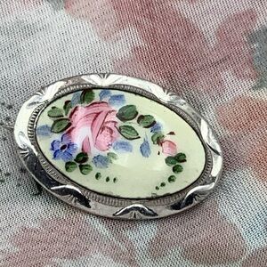 Vintage Tiny Guilloche Brooch